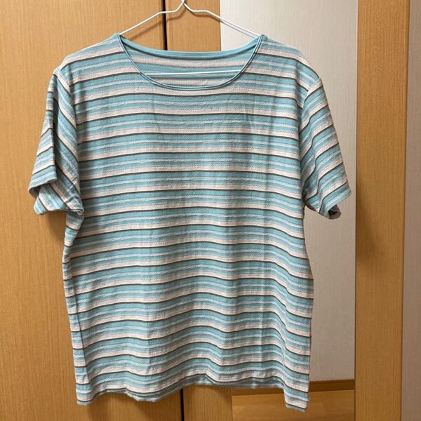 シルバーオックス ボーダーTシャツ(エメラルドグリーン)LL