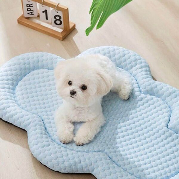 【S】ペット クッション ブルー ひんやり マット 冷感 クール 犬 猫接触冷感 猫