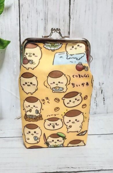 角型 がま口ポーチ タバコケース 小物入れ 多目的ポーチ ちいかわ 栗まんじゅう