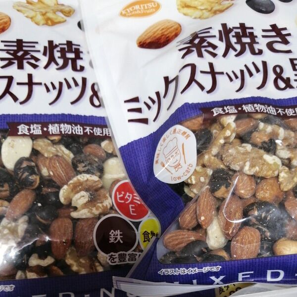 共立食品 素焼きミックスナッツ&黒大豆 180g×2袋