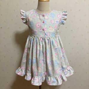ティータイム フリルキッズワンピース ハンドメイド