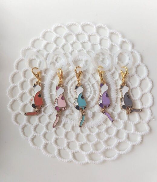 アンブレラマーカー 猫 チャーム 傘 目印 梅雨 ハンドメイド