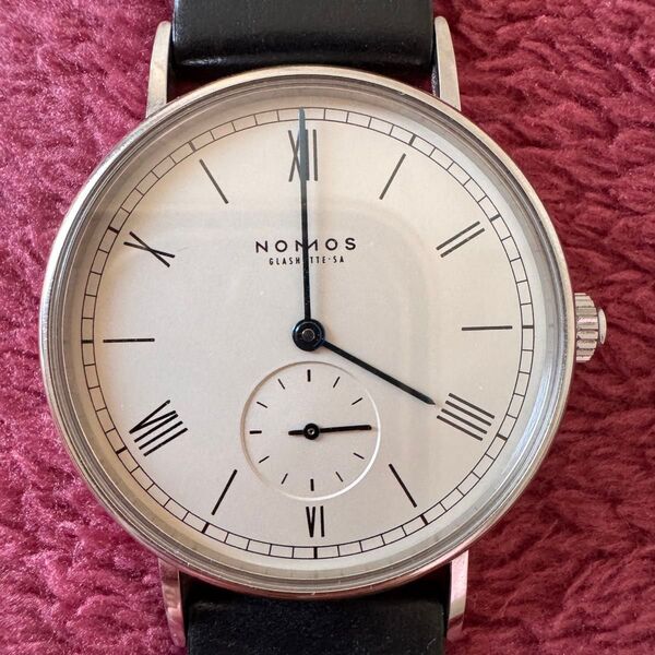 NOMOS ノモス Ludwig ラドウィッグ グラスヒュッテ 紳士時計 手巻き 腕時計 シースルーバック コードバン 超薄型
