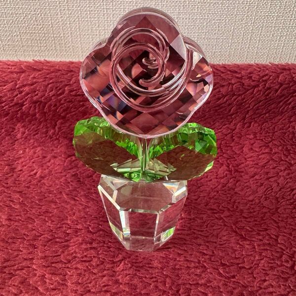 スワロフスキー Swarovski Pink Rose Large ピンクローズ オブジェ 置物 スワロ バラ 薔薇 ピンク 花