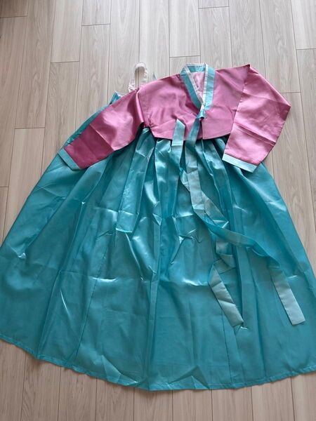 チマチョゴリ 韓国服 韓服 ピンク ブルー 民族衣装 パーティ ロングドレス コスプレ