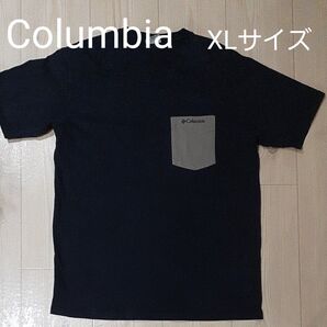 Columbia ポケットTシャツ ブラックメンズ XLサイズ