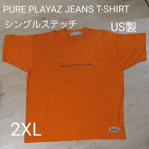 90s PURE PLAYAZ JEANS T-SHIRT ビンテージ シングルステッチ MADE in USA
