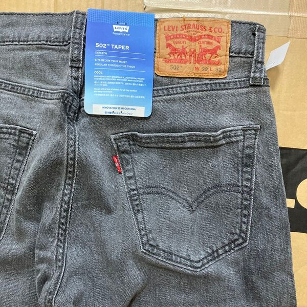 Levi's 502 テーパード ストレッチ ジーンズ W29 L32 グレー 新品
