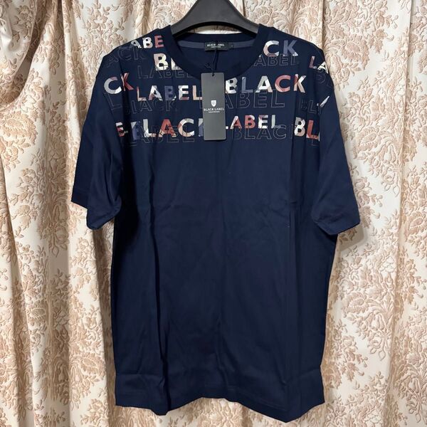 新品未使用 ブラックレーベル クレストブリッジ チェックロゴグラフィックTシャツ L ネイビー