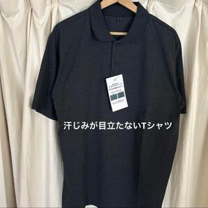 ワークマン 汗じみが目立ちにくい ポロシャツ L ブラック Tシャツ ゴルフ スポーツ