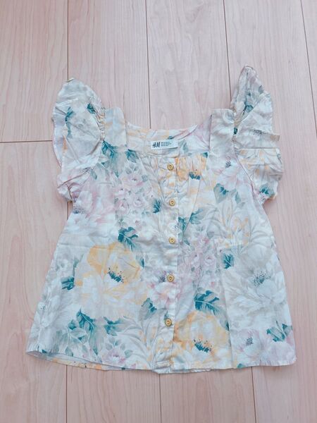 H&M キッズ ノースリーブトップス 花柄 ①