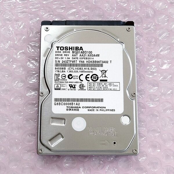 TOSHIBA MQ01ABD100 1TB 2.5インチHDD