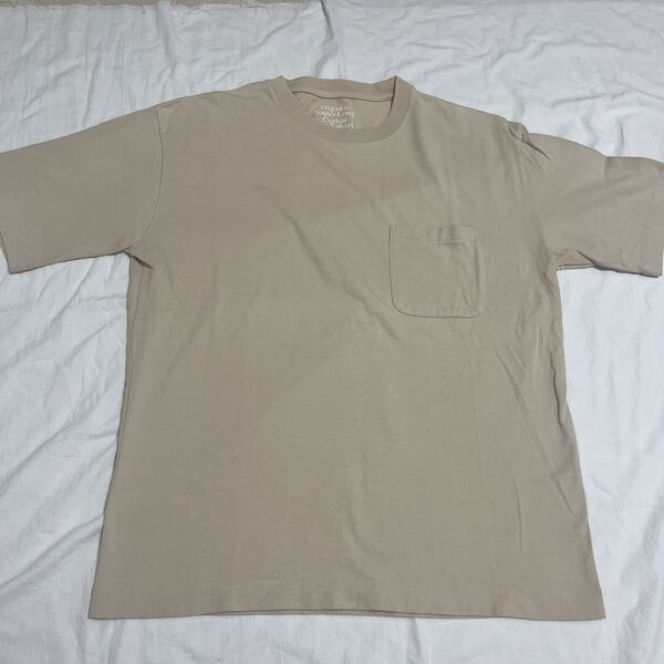 ナノユニバース メンズ Tシャツ ベージュ M 半袖 Tシャツ 半袖 無地