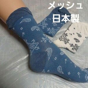2足組♪綿混ペイズリー柄ソックス(23~25)