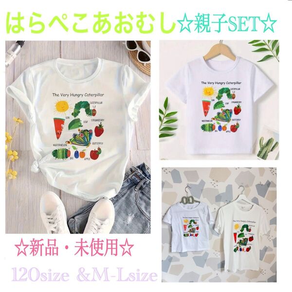 【限定1SET】はらぺこあおむし親子セットTシャツ 120 & M-Lsize