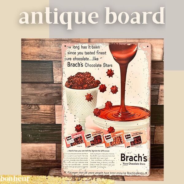 ブリキ看板 Brach'sチョコレート ヴィンテージ カフェ風 インテリア レトロ 広告 アメリカン雑貨 アンティーク