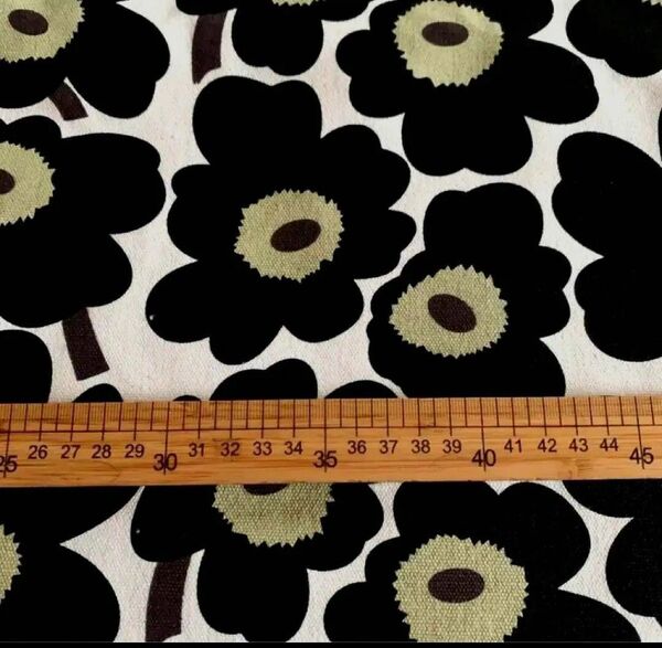 北欧 生地 ハギレ キャンバス 帆布 花柄 フラワー 90cm 黑色