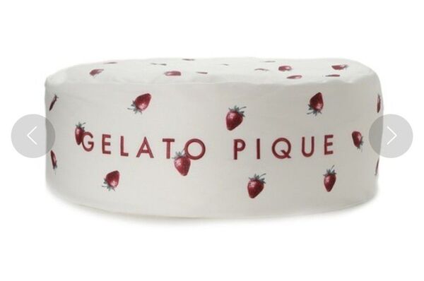 GELATO PIQUE いちごの総柄モチーフビーズクッション (ビック 円形)