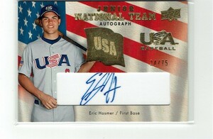 【Eric Hosmer / エリック・ホズマー】2008 Upper Deck USA 75枚限定 直筆サインカード #24/75