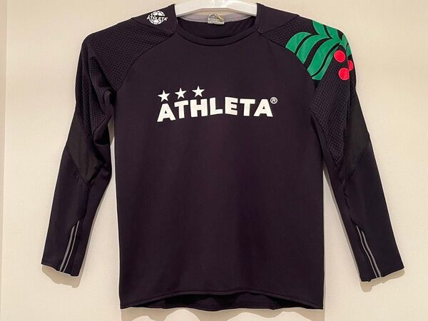 アスレタ 長袖 トレーニングウェア(160サイズ)ネイビー×ライトグリーン サッカー ウェア ATHLETA