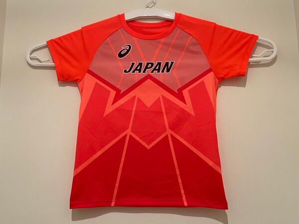 アシックス 日本代表 半袖 Tシャツ(150サイズ)オレンジ色 トレーニングウェア