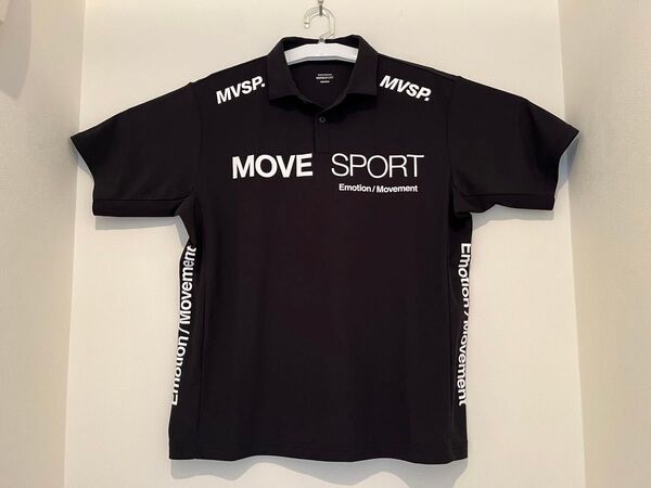 デサント ムーブスポーツ 半袖ポロシャツ(Lサイズ)黒色 トレーニングウェア ゴルフウェア DESCENTE MOVE SPORT