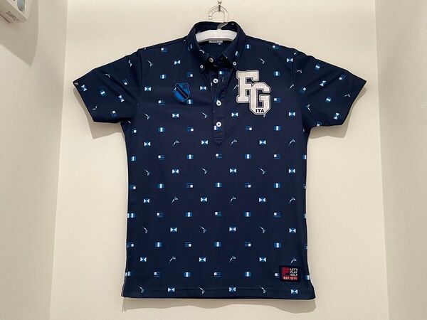FILA GOLF 半袖 ボタンダウン ポロシャツ(Mサイズ)ネイビー ゴルフウェア