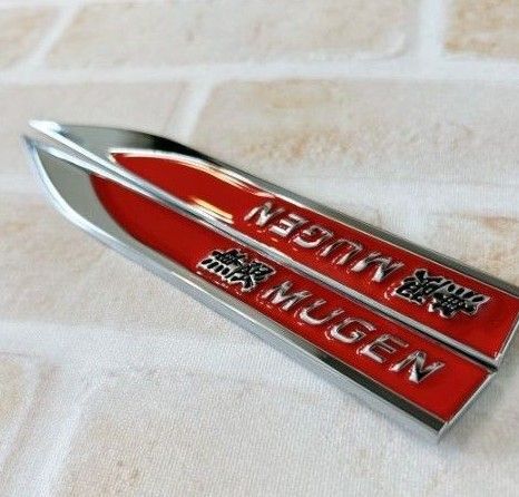 新品 未使用 ホンダ mugen 無限 プロテクター ステッカー エンブレム サイド フェンダー シビック タイプR レッド