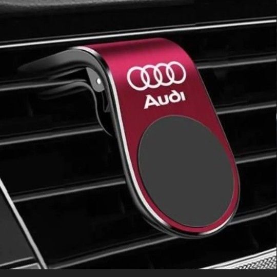 新品 アウディ Audi専用 カーフォンホルダー 金属 磁気スマホホルダー 車載ホルダー マグネット 強力磁石 レッド
