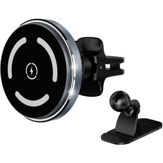 新品 クラフトワークス ワイヤレス充電器 車載充電器 360°回転 急速 充電 強力 磁石 車載ホルダー スマホホルダー