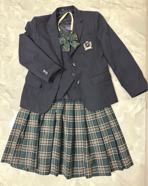 K高等学校制服 ブレザー上下 コスプレ 通学用 Lサイズ 4点セット 指定制服 早い者勝ち ブレザー ベスト スカート リボン