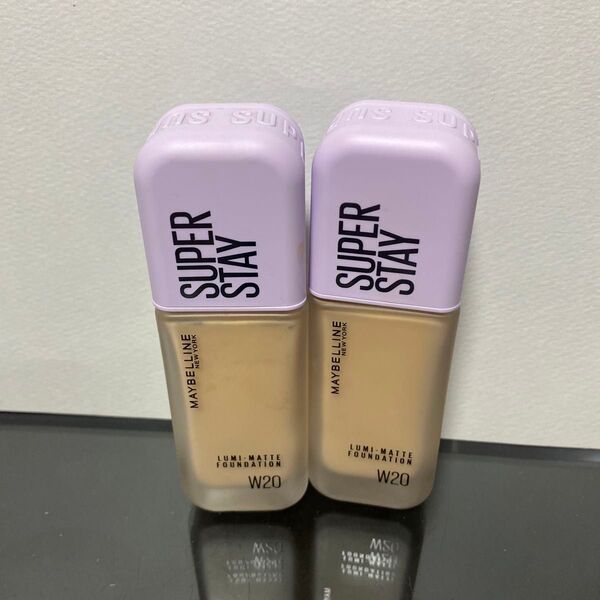メイベリン SPステイ ルミマット リキッド ファンデーション W20 35ml 2本