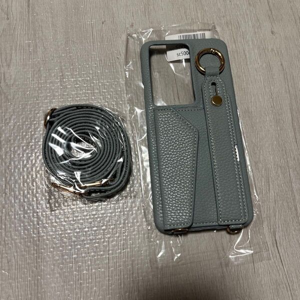 OPPO A79 ケース カバー ショルダーストラップ ブルー