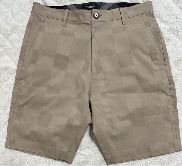 未使用 ブラックレーベル チェックショートパンツ ベージュ S ハーフパンツ