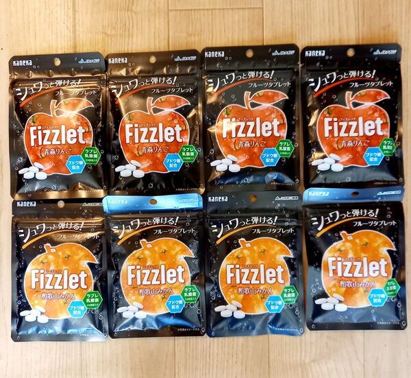 カネカ食品・Fizzlet 青森りんご 24g×4・Fizzlet 和歌山みかん 24g×4合計8袋(ラムネ)