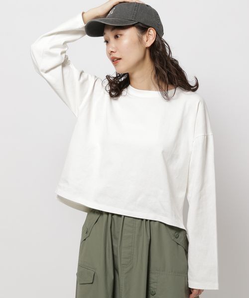 niko and... ニコアンド COLOR マイスターロング TEE SHORT クロップド丈/ロンT/カットソー