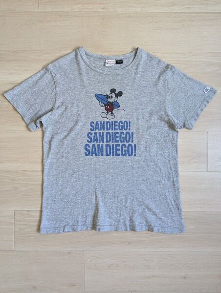 Champion チャンピオン ミッキーマウス プリントTシャツ Lサイズ/復刻ランタグ/Disney/ディズニー