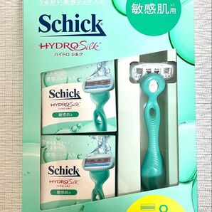 Schick ハイドロシルク 敏感肌用 クラブパック 本体刃付 + 替刃8個