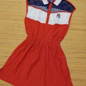 DIESEL ノースリーブワンピース トリコロールカラー 超美品 140相当 キッズサイズ10 赤×白×青 メッシュ 涼しい