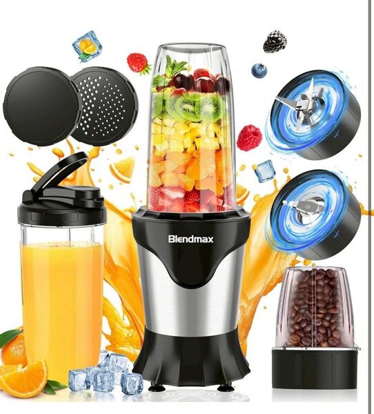 【10点セット・氷も砕ける】ミキサー ジューサー パワフル 850Wハイパワー コーヒー 氷も砕ける 600ml&300ml
