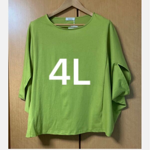 ・着痩せ モモンガプルオーバー 半袖 Tシャツ トップス カットソー 大きいサイズ 4L