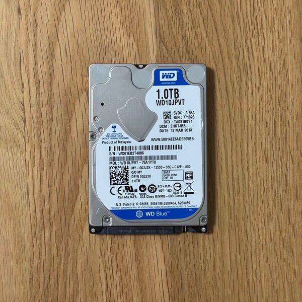 HDD 1TB 2.5インチ WD BLue 判定注意あり