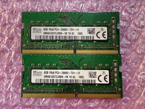 SK hynix PC4 2666V 8GB×2(16GB) ノートPC SO-DIMM DDR4