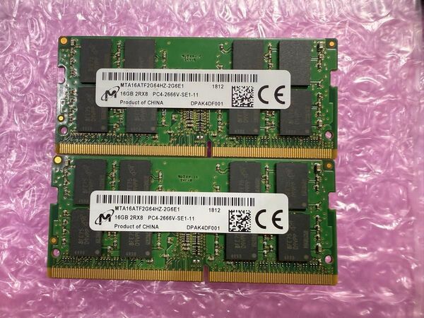Micron PC4 2666V 16GB×2(32GB) ノートPC SO-DIMM DDR4