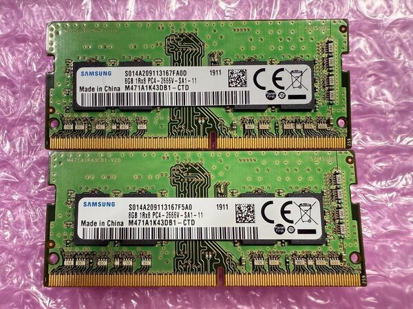 SAMSUNG PC4 2666V 8GB×2(16GB) ノートPC SO-DIMM DDR4