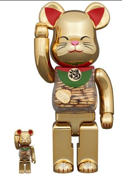 新品 BE@RBRICK 招き猫 小判 開運 金メッキ 100% & 400% ベアブリック