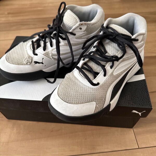 PUMAプーマ バスケットボールシューズ ホワイト22.5cm バッシュ