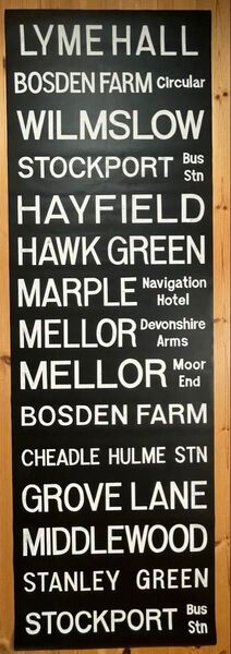 イギリス 特大バスロールサイン 縦約237cm×横約76cm Vintage Bus Signs アンティーク ヴィンテージ