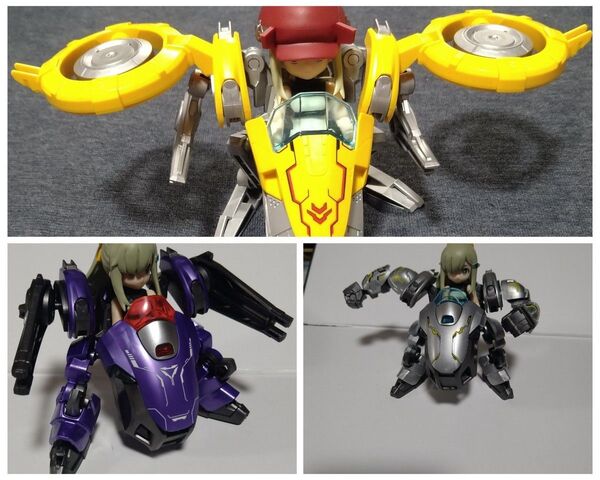 黄銀紫 3点セット 海外製プラモデル LINK travelers リンクトラベラーズ 乗り物 パワードスーツ ライドアーマー