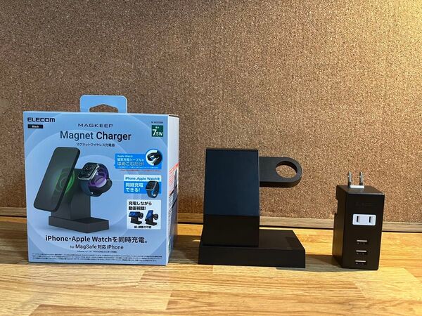 ELECOM MAGKEEP Magnet Charger マグネットワイヤレス充電器 + 多機能充電器